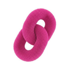 A pink fuzzy hair tie on a white background isolated on transparent background
