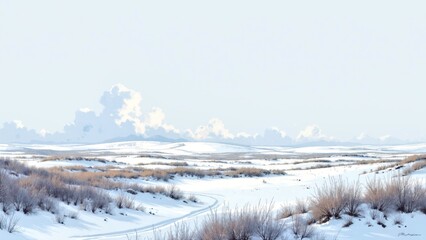 Grassland Scenery Illustration