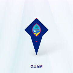 Guam Flag Pin Icon with Geometric Design.