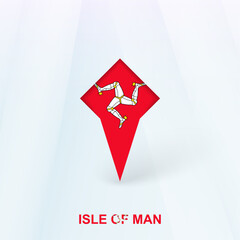 Isle of Man Flag Pin Icon with Geometric Design.