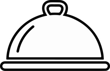 Fototapeta premium A simple outline drawing of a covered dish