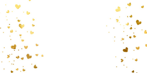 A wave of hearts. Gold Glitter Dust PNG.For Wedding greeting card and invitation. Luxury Background design. Festive background with gold glitter and confetti hearts. © AnaNas