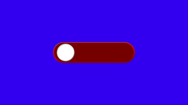 Switch off the button animation. mobile phone toggle slider ui turn bar isolated video animation, Minimal style toggle slide button switch animation on to off color switching for interface 4k.