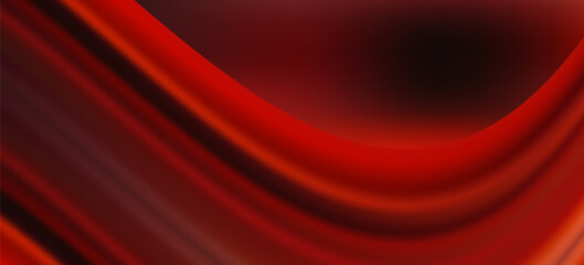 3d rendering of red abstract glass background. An abstract background features a gradient of red and dark red colors, creating a smooth, wave-like transition.