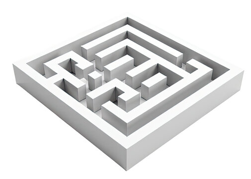 A person trapped in a labyrinth, useful for illustrating themes of confusion and disorientation