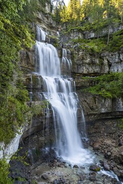 Cascata di Mezzo waterfall, long exposure, Vallesinella, Brenta, Trentino, Italy