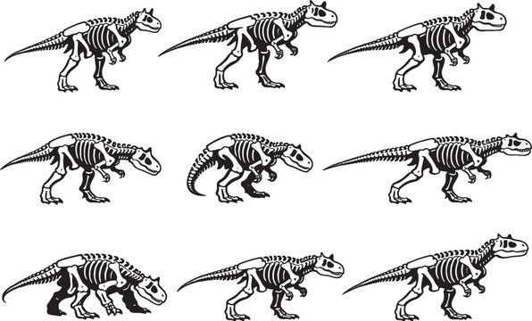 Ceratosaurus Skeleton Line Art Bundle