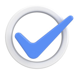 3D checkbox. Check mark. 3D illustration.