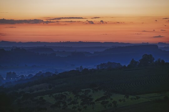 Sunrise over Serra da Canastra mountains, Minas Gerais state, Brazil