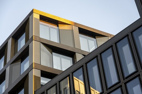 Architectural detail, modern high-rise, Europaallee, city centre, Zurich, Switzerland