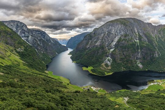 N&aelig;r&oslash;yfjord, branch of the Sognefjord, Norway