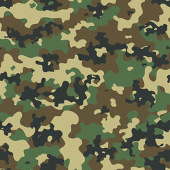 
Seamless camouflage pattern, army fabric texture, classic hunting background