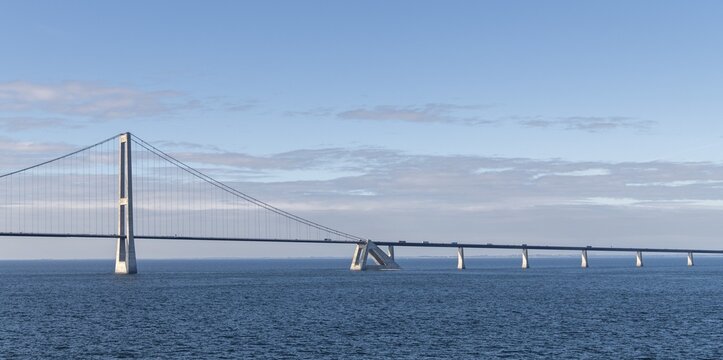 Storeb&aelig;ltsbroen or Great Belt Bridge, Store Belt, Great Belt, Denmark