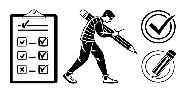 A baseball player preparing to swing with a checklist and approved stamp Vector