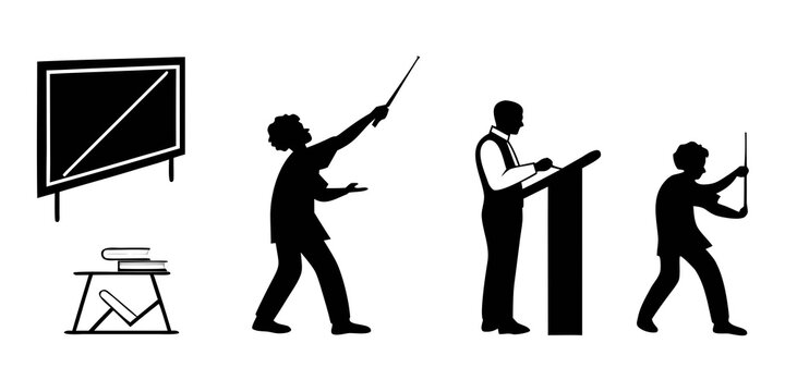 A variety of people performing different activities in a classroom setting Vector