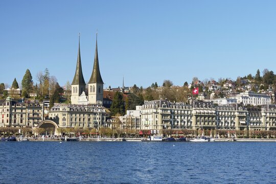 Hofkirche St. Leodegar, one of the landmarks of the city of Lucerne, Switzerland