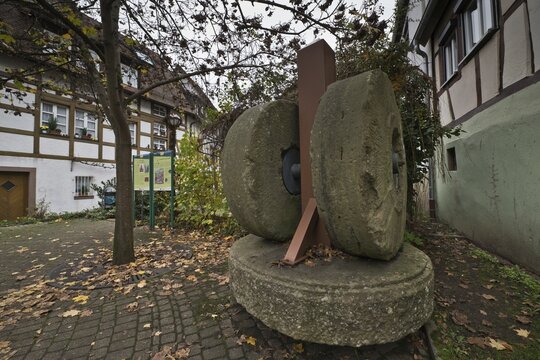 Historic millstones in Annweiler, Rhineland-Palatinate, Germany