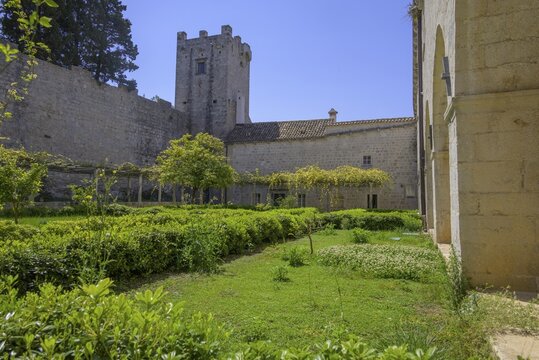 Inner courtyard of the Benedictine Abbey, Mljet Island, Dubrovnik-Neretva County, Croatia