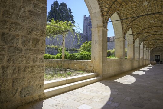 Cloister of the Benedictine Abbey, Mljet Island, Dubrovnik-Neretva County, Croatia