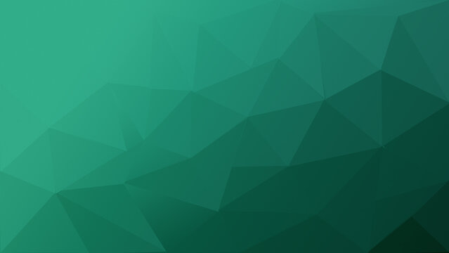 Green teal low poly polygon background, abstract geometric triangle faceted surface texture