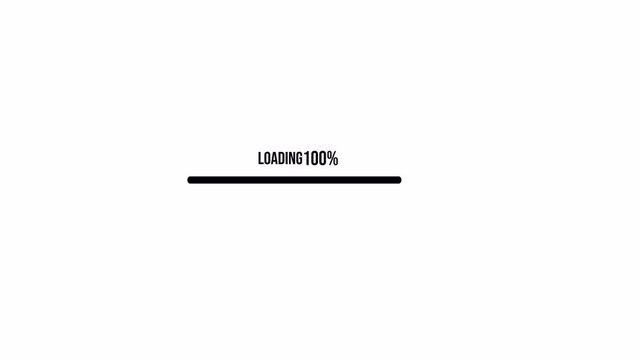 Futuristic Progress Loading Bar Animation 0-100 Percent Isolated 4K Motion Graphic, White Digital Interface Indicator