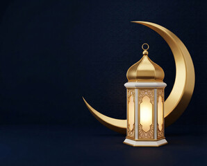 Enchanting Islamic Lantern and Crescent Moon Celebration
