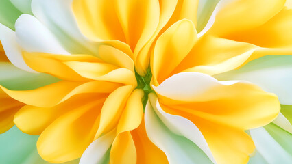 Obraz premium Closeup of vibrant yellow and white flower petals in soft light