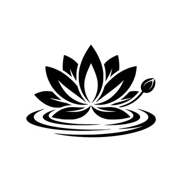 Lotus Flower Icon for Spa Yoga Wellness and Beauty Brand Minimal Vector