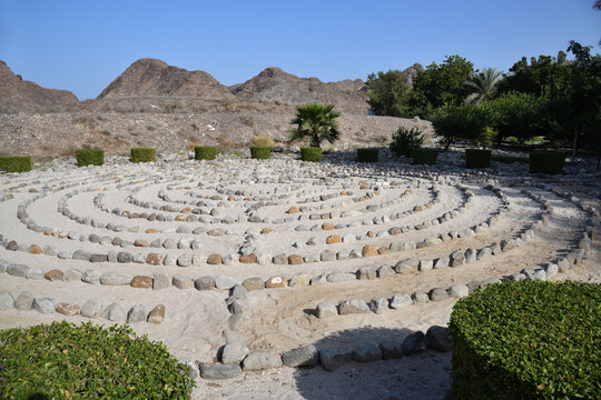 Al Bustan. Stone labyrinth. Oman