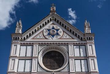 Fototapeta premium Basilica of Santa Croce Florence italy front facade