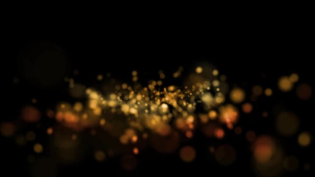 Golden floating particles with defocus and flow effect are forming and deforming over the screen. Use as background or overlay over your footage with blend modes Add or Screen for beautiful visual fx.