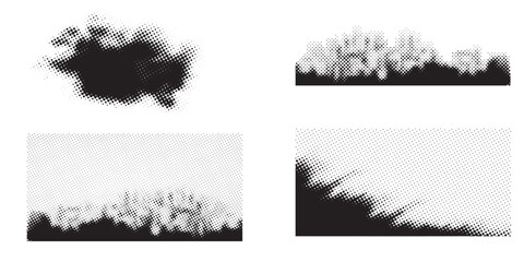 Fototapeta premium Abstract Halftone Grunge Textures and Borders Collection.