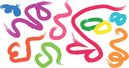 Vibrant colorful worms on white background illustration