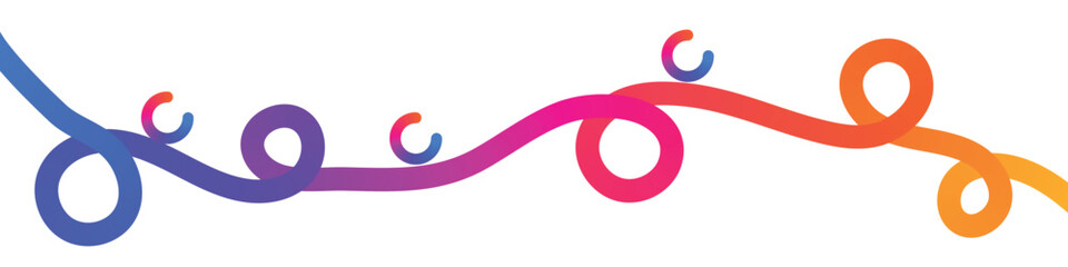 Vibrant colorful squiggly lines art piece with gradient effect