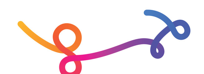 Vibrant colorful swirling shapes on white background