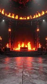 Dramatic Fiery Stage with Lava Elements.