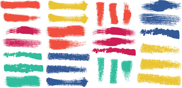 set of colorful paint strokes