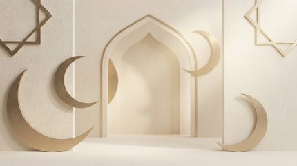 Eid Ramadan background, minimalist luxury Islamic background, no text