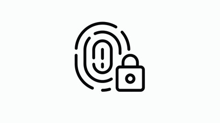 Fingerprint and padlock icon symbolizing secure biometric authentication.