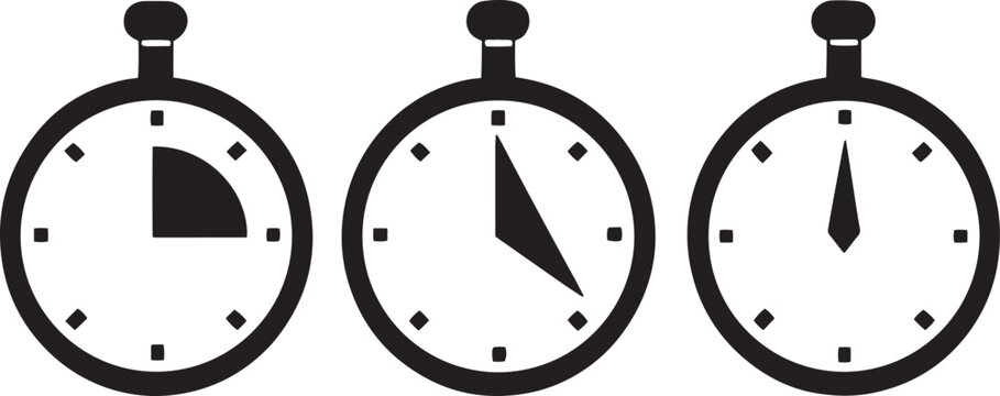 Stopwatch Icons &ndash; Free Black and White Timer Illustrations for Projects .