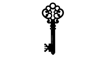 Obraz premium Ornate Skeleton Key Silhouette with Intricate Details.