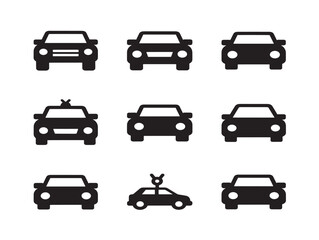 Fototapeta premium Stylish Car Silhouette Set for Vehicle Branding Projects 