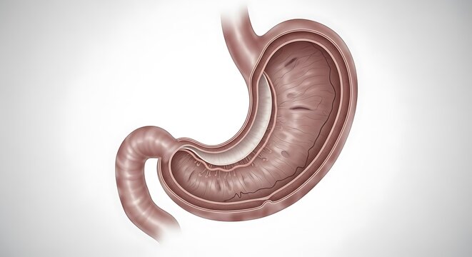 Human Stomach Anatomy Illustration - A Detailed Medical Visualization.