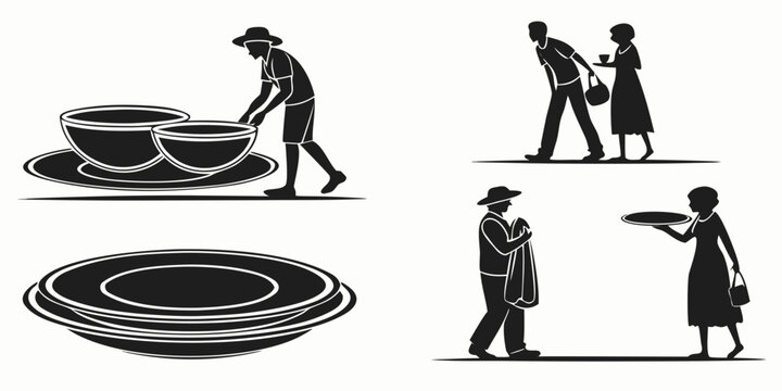 People engaged in various activities involving round objects and equipment Vector