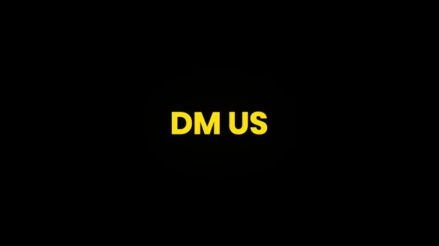 DM Us Cinematic Text Morphing Animation 4K for Direct Message Call To Action and Social Media Marketing