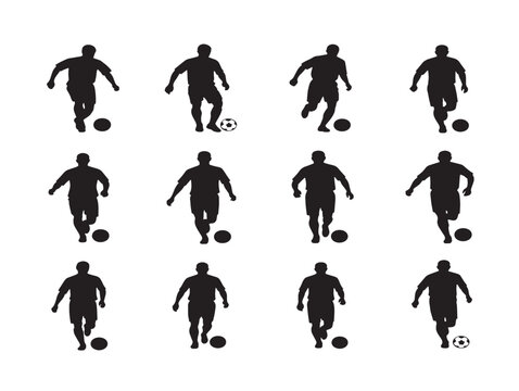 Soccer Player Silhouette Collection for Stadium Inspired Designs  
