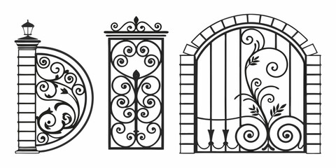 Obraz premium A collection of ornate, intricate door designs with unique patterns and shapes. Vector