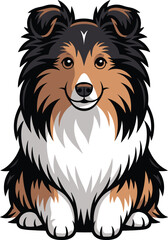Cute cartoon a illustrator vector shetland sheepdog