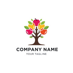 Obraz premium Colorful Fruit Tree Logo Design Element.