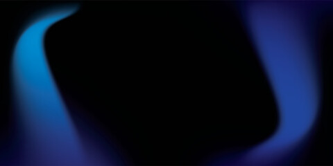 Abstract Blue Swirls on Black Background.